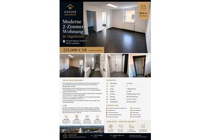 2,5 Zimmerwohnung - 225.000,00&nbsp;EUR Kaufpreis, ca.&nbsp; 49,50&nbsp;m&sup2; in Ingolstadt (PLZ: 85057) Friedrichshofen-Hollerstauden