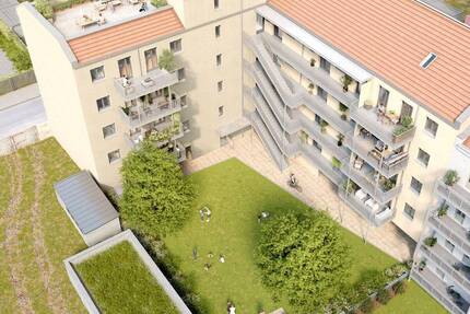 NEUBAU-Wohnung mit Balkon zum Garten * 4 Zimmer * KFW 40 und QNG - Leipzig Sellerhausen-Stünz