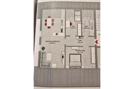 Helle 3-Zimmer Dachgeschoss-Wohnung in Sulzfeld am Main - Albertshofen