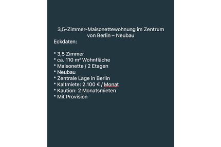 3,5-Zimmer-Maisonettewohnung im Zentrum von Berlin – Neubau
