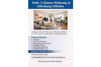 gepflegte und schicke 3-Zimmer-Wohnung - Offenburg Rammersweier
