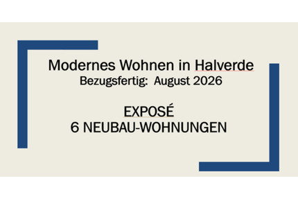 Neubauwohnung in HopstenHalverde zu vermieten