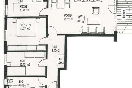 Wohnung zum Mieten in Waldheim 475,00 € 79.79 m²