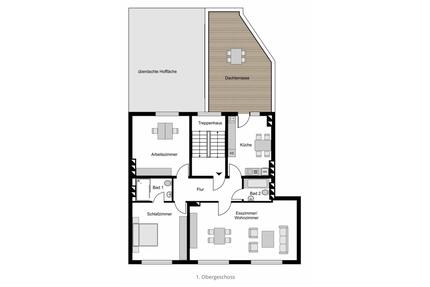 88 m² Wohlfühlwohnung mit großer Dachterrasse im 1. OG - Bochum Bochum-Mitte