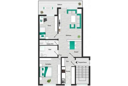 3-Zimmer-Wohnung am Asenberg - Balkon,Loggia,Stellplatz - Bad Salzuflen
