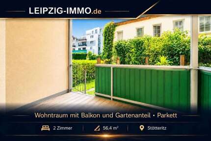 Wohnung zum Mieten in Leipzig 590,00 € 56.4 m²