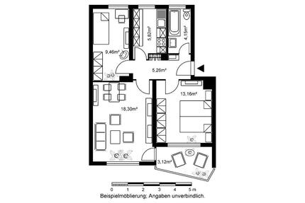 WOW! Tolle 2,5 Zimmer Wohnung - 580,00&nbsp;EUR Kaltmiete, ca.&nbsp; 59,27&nbsp;m&sup2; in Rodgau (PLZ: 63110)