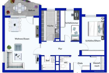Wohnung zum Kaufen in Heppenheim 210.000,00 € 89.9 m²