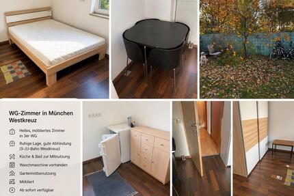 WG-Zimmer in München-Westkreuz – möbliert mit Gartenmitbenutzung