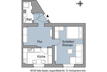 Wir sanieren für Sie! - 370,00&nbsp;EUR Kaltmiete, ca.&nbsp; 41,90&nbsp;m&sup2; in Halle (Saale) (PLZ: 06108)