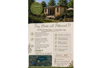 45 m² Tiny House,330m² Grundstück, Senftenberg schlüsselfertig