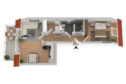 Neubau! Moderne 2-Zimmer-Wohnung im DG in Rheine - Balkon, Aufzug