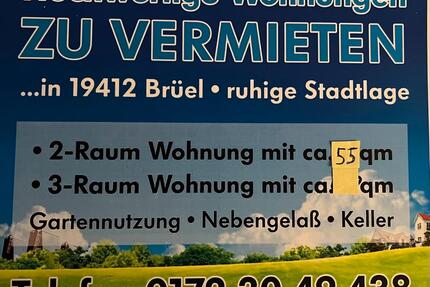 2,5 Zimmer Mietwohnung - 519,00&nbsp;EUR Kaltmiete, ca.&nbsp; 55,00&nbsp;m&sup2; in Brüel (PLZ: 19412)