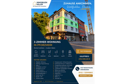Moderne 3 Zimmer Wohnung in zentraler Lage - Pforzheim