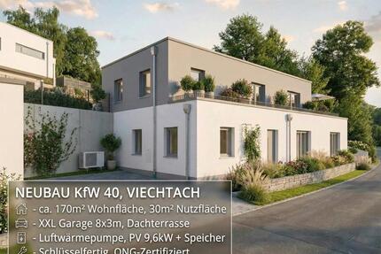 Viechtach: KfW 40 Neubau – Dachterrasse, PV & XXL-Garage