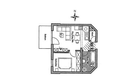 2-Zimmer EG-Wohnung (Hochparterre) in Hatzenbühl