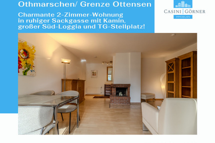 Charmante 2-Zimmer-Wohnung in Sackgasse mit Kamin, gr. Süd-Loggia und TG-Stellplatz! - Hamburg Othmarschen