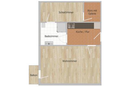 2-Zi.-DG-Wohnung mit Galerie & Balkon (50 m²) - Eggstätt