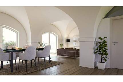 Erstbezug nach Denkmalsanierung - Wunderschöne Wohnung mit Stadtgarten, Terrasse und Kreuzgewölbe - Amberg