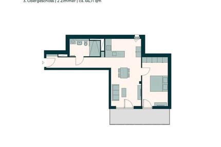 Moderne 2-Zimmer-Neubauwohnung (66,7 m²) mit großem Südbalkon - Berlin Tempelhof-Schöneberg