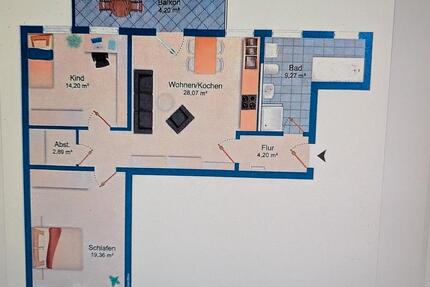 2-Zi-Whg+Wohnküche, Balkon, Tageslichtbad, TG-Stellpl, Chemnitz