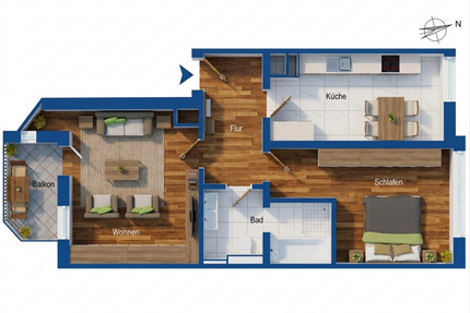 Wohnung zum Kaufen in Leipzig 176.000,00 € 61.3 m²
