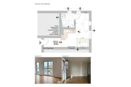 Provisionsfreie 1Zi Wohnung mit Küche und Waschm. - Nürnberg Erlenstegen