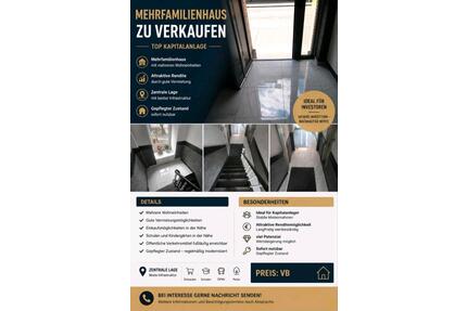 Mehrfamilienhaus mit 8 Einheiten + 2 Werbetafel-Voll vermietet- - Wuppertal Gemarkung Langerfeld