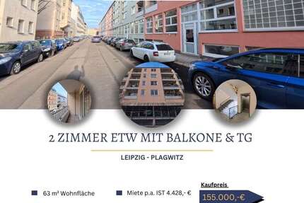 Wohnung zum Kaufen in Leipzig 155.000,00 € 62.64 m²