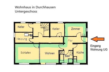Helle 3 Zimmer Wohnung mit Garage und Garten - Durchhausen