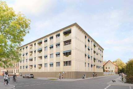 NEUBAU-Wohnung mit Balkon zum Garten * 6 Zimmer * KFW 40 und QNG - Leipzig Sellerhausen-Stünz