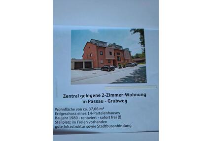 Zentral gelegen 2-Zimmer Wohnung Passau-Grubweg. Nettomiete 425€