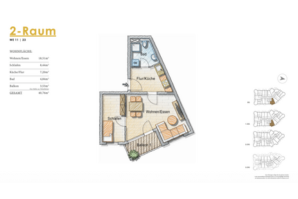 Wohnung zum Mieten in Markkleeberg 408,00 € 40.76 m²
