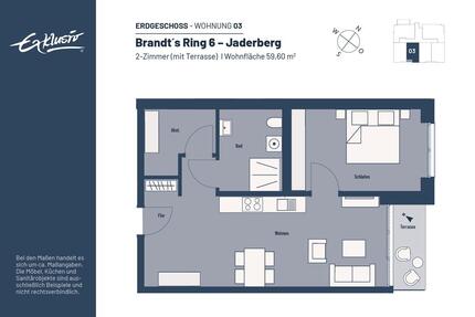 436,00&nbsp;EUR Kaltmiete, ca.&nbsp; 59,60&nbsp;m&sup2; in Jade (PLZ: 26349)