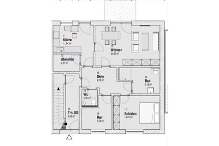 Helle Zweizimmerwohnung mit Südterrasse - Neubau, Seniorengerecht - Warburg