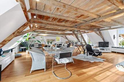 Für Individualisten mit Stil: Altbau-Kaminwohnung, modern interpretiert, Rheinblick und Garten - Düsseldorf Urdenbach