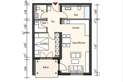 Wohnung zum Mieten in Kaiserslautern 1.055,00 € 71.5 m²