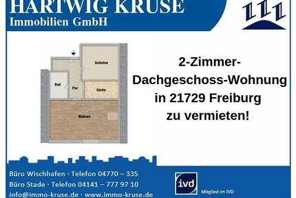 2-Zimmer-Dachgeschoss-Wohnung - 350,00&nbsp;EUR Kaltmiete, ca.&nbsp; 48,00&nbsp;m&sup2; in Freiburg (Elbe) (PLZ: 21729)