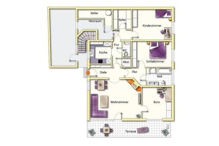 Grosse 114 QM 4.5-Zimmerwohnung mit Garten, Terrasse und Carport - Büsingen am Hochrhein