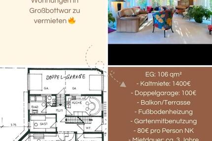3 Zimmer Wohnung mit EBK FBH Doppelgarage - Großbottwar