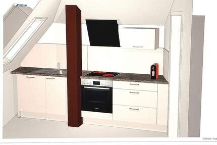 Frei ab sofort 3-Zimmer-Dachgeschosswohnung im 3. Obergeschoss (ohne Aufzug) neue Einbauküche - Traben-Trarbach