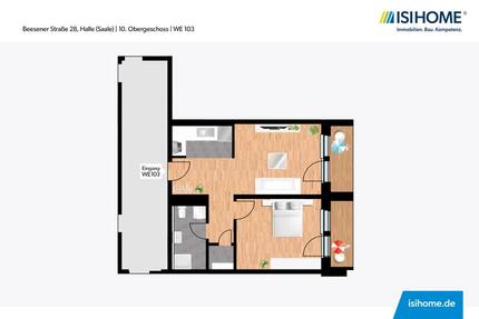 Barrierearme 2-Raumwohnung in Halles südlicher Innenstadt - WE103 - Halle (Saale) Damaschkestraße