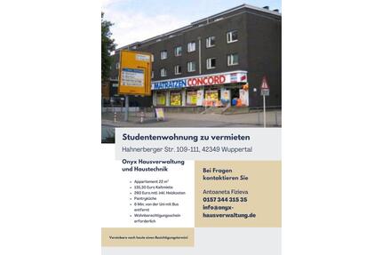 STUDENTENWOHNUNG in Wuppertal-Cronenberg