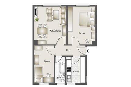 Leere 3 Raum Wohnung m.Garage: Königsfeld b.GeithainRochlitz
