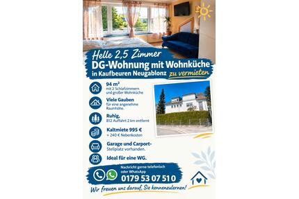 Helle 2,5 Zimmer DG-Whg mit Wohnküche in KF - Kaufbeuren
