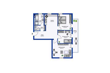 Wohnung zum Mieten in Holzkirchen 1.511,64 € 88.92 m²