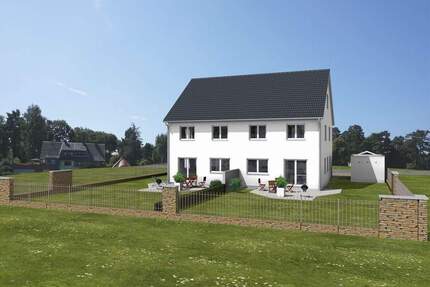 Doppelhaushälften Neubau mit Keller in Feucht in Waldrandlage mit Grundstück