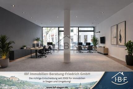 Top modernes Ladenlokal Büro mit großer Fensterfront in der Innenstadt von Siegen
