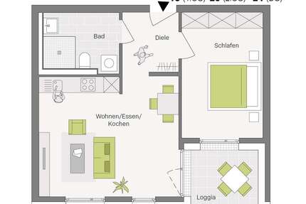 Wohnung zum Kaufen in Aldingen 263.700,00 € 51.8 m²