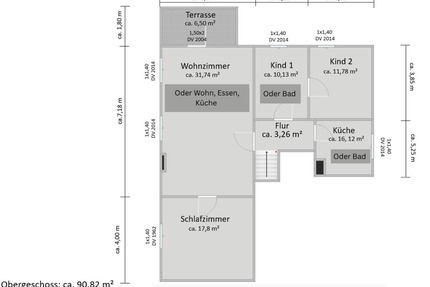 Großzügige Wohnung in Grünberg - 800,00&nbsp;EUR Kaltmiete, ca.&nbsp; 90,00&nbsp;m&sup2; in Birstein (PLZ: 63633)